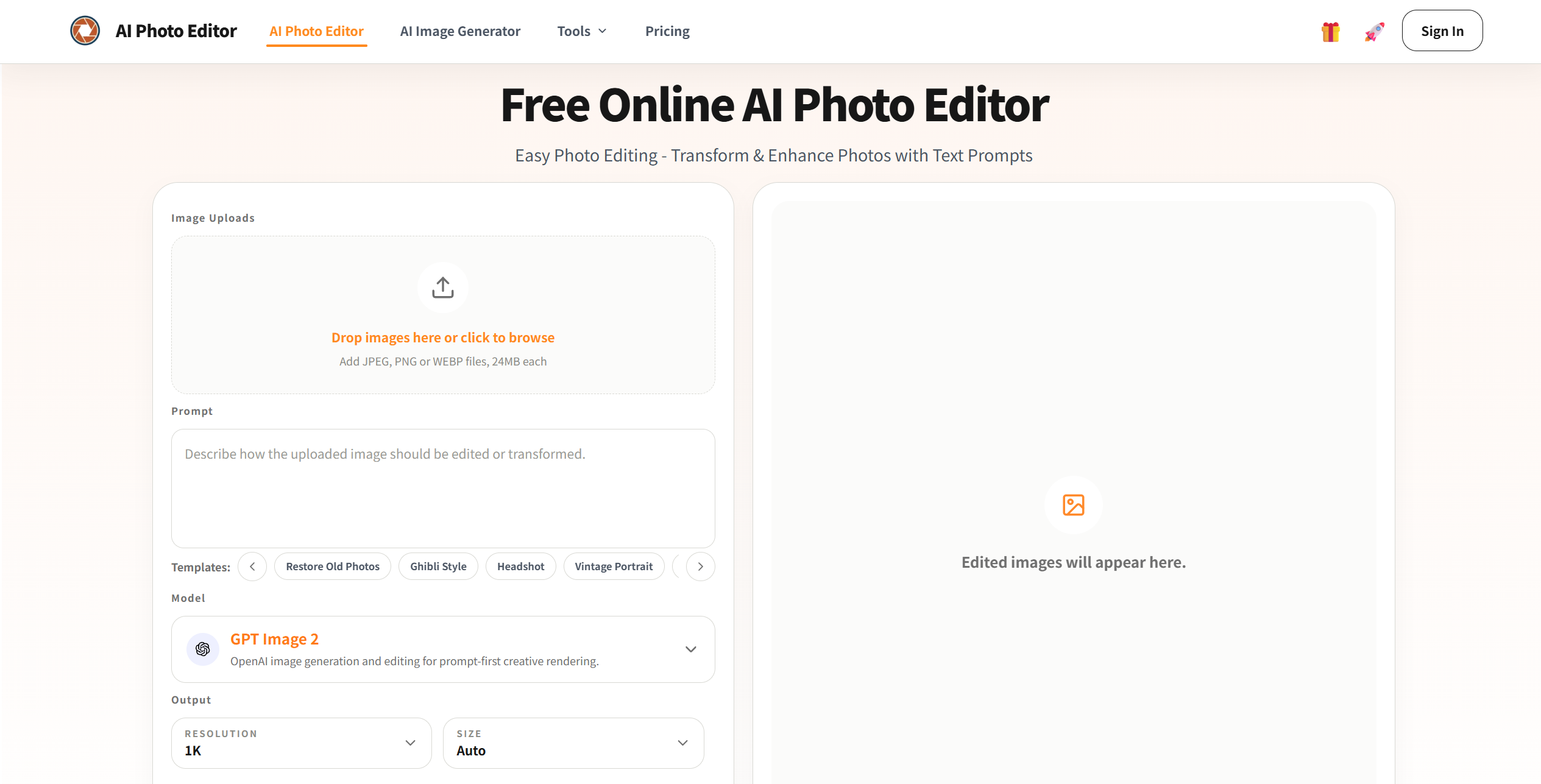 AI Photo Editor screenshot